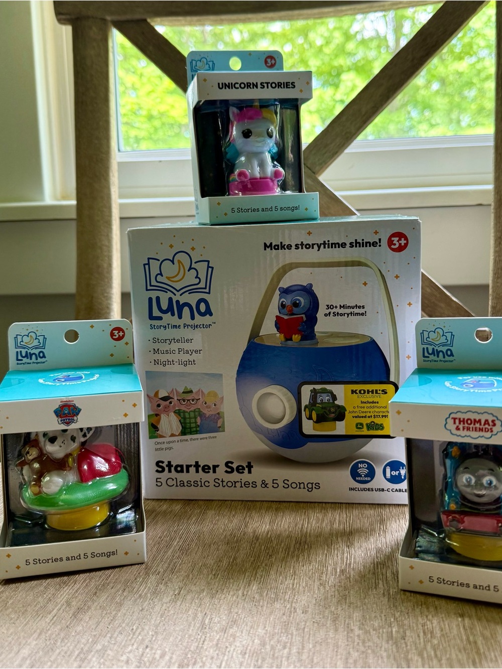Luna story time projector NEW SEALED & figures Tractor Paw Patrol Thomas Unicorn